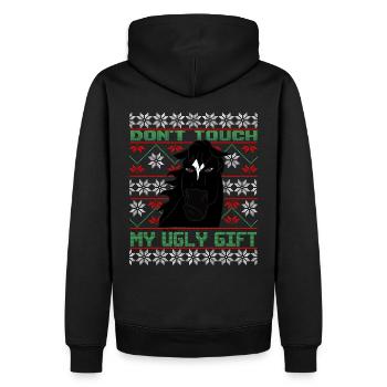 Dont Touch Ugly Brauner Pferd Rider Winter - Männer Premium Bio Hoodie - Schwarz - Hinten - Nico (187cm)