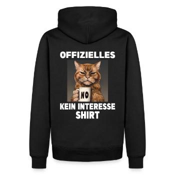 Mürrische Lustige Katze offizielles kein Interesse - Männer Premium Bio Hoodie - Schwarz - Hinten - Nico (187cm)