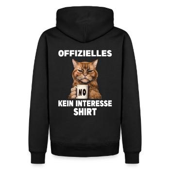 Mürrische Lustige Katze offizielles kein Interesse - Männer Premium Bio Hoodie - Schwarz - Hinten - Nico (187cm)