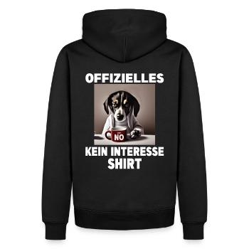 Mürrische Lustige Hund offizielles kein Interesse - Männer Premium Bio Hoodie - Schwarz - Hinten - Nico (187cm)