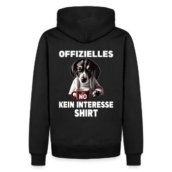 Mürrische Lustige Hund offizielles kein Interesse - Männer Premium Bio Hoodie - Schwarz - Hinten - Nico (187cm)