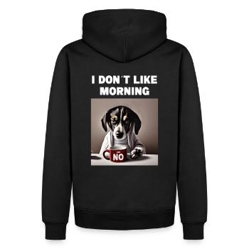 Je n’aime pas le chien grincheux du matin avec - Sweat à capuche Premium bio Homme - noir - Dos - Nico (187cm)