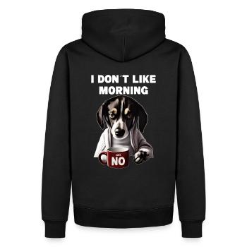 Je n’aime pas le chien grincheux du matin avec - Sweat à capuche Premium bio Homme - noir - Dos - Nico (187cm)