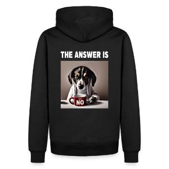 La réponse est non. Grincheux Chien drôle - Sweat à capuche Premium bio Homme - noir - Dos - Nico (187cm)