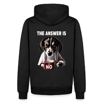 La réponse est non. Grincheux Chien drôle - Sweat à capuche Premium bio Homme - noir - Dos - Nico (187cm)