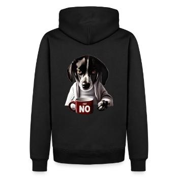 Süßer Hund im Pyjama sagt Nein - Männer Premium Bio Hoodie - Schwarz - Hinten - Nico (187cm)