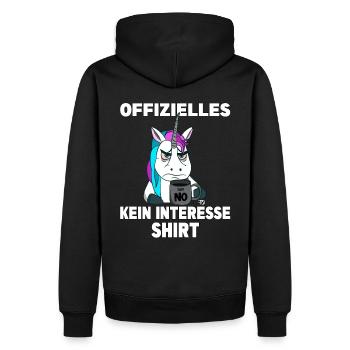 böses Einhorn mit Tasse ein kein Interesse - Männer Premium Bio Hoodie - Schwarz - Hinten - Nico (187cm)