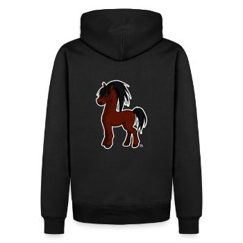 kawaii pferd süßes Pony mit Fantasie - Männer Premium Bio Hoodie - Schwarz - Hinten - Nico (187cm)
