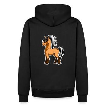 Cute Kawaii Fjord Horse Mignon Poney avec coeur - Sweat à capuche Premium bio Homme - noir - Dos - Nico (187cm)