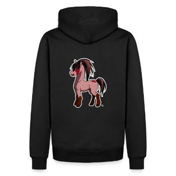 kawaii pferd süßes Pony niedliches - Männer Premium Bio Hoodie - Schwarz - Hinten - Nico (187cm)