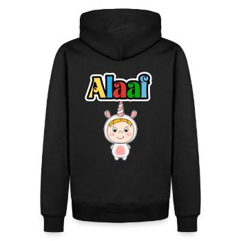 Süßes Karneval Tier, Kölle Alaaf, Einhorn - Männer Premium Bio Hoodie - Schwarz - Hinten - Nico (187cm)