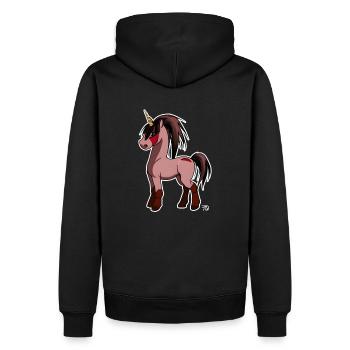 Kawaii Anime Einhorn Pferd - Männer Premium Bio Hoodie - Schwarz - Hinten - Nico (187cm)