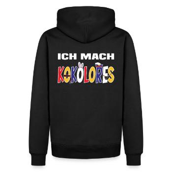 Karneval Ich mach Kokolores - Männer Premium Bio Hoodie - Schwarz - Hinten - Nico (187cm)