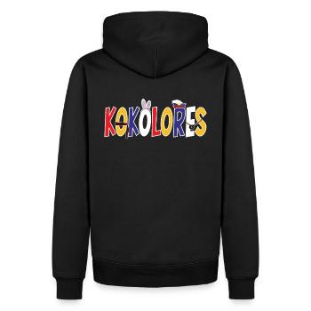 Karneval Ich mach Kokolores - Männer Premium Bio Hoodie - Schwarz - Hinten - Nico (187cm)