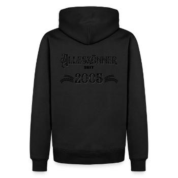 Alleskönner seit 2005. Lustiges Jahrgangs - Männer Premium Bio Hoodie - Schwarz - Hinten - Nico (187cm)