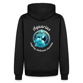 Aquarius Sternzeichen Wassermann Astronomie - Männer Premium Bio Hoodie - Schwarz - Hinten - Nico (187cm)