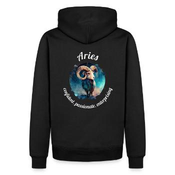 Aries Sternzeichen Widder Astronomie - Männer Premium Bio Hoodie - Schwarz - Hinten - Nico (187cm)