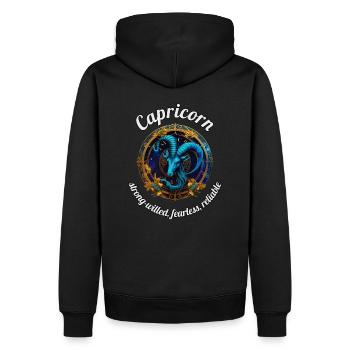 Capricorn Sternzeichen Steinbock Astronomie - Männer Premium Bio Hoodie - Schwarz - Hinten - Nico (187cm)