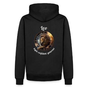 Leo Sternzeichen Löwe Astronomie - Männer Premium Bio Hoodie - Schwarz - Hinten - Nico (187cm)
