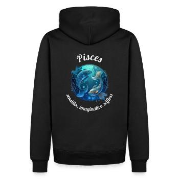 Pisces Sternzeichen Fische Astronomie - Männer Premium Bio Hoodie - Schwarz - Hinten - Nico (187cm)