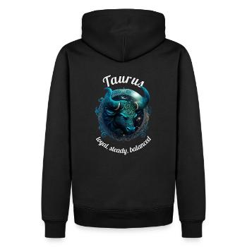 Taurus Sternzeichen Stier Astronomie - Männer Premium Bio Hoodie - Schwarz - Hinten - Nico (187cm)