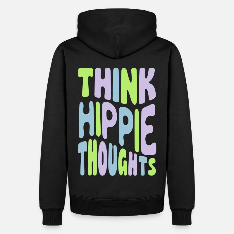 Pensez aux pensées hippies - Sweat à capuche Premium bio Homme - noir