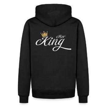 King King Queen Couronne de couple - Sweat à capuche Premium bio Homme - noir - Dos - Nico (187cm)