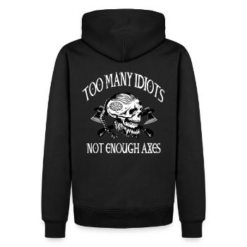 Wikinger Skull Totenkopf Axt Walhalla - Männer Premium Bio Hoodie - Schwarz - Hinten - Nico (187cm)