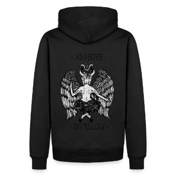 Wie oben, so unten Baphomet - Männer Premium Bio Hoodie - Schwarz - Hinten - Nico (187cm)