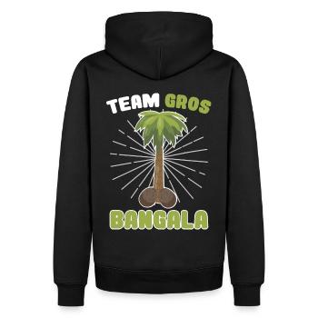 team gros bangala | cadeau beauf | gros zizi - Sweat à capuche Premium bio Homme - noir - Dos - Nico (187cm)