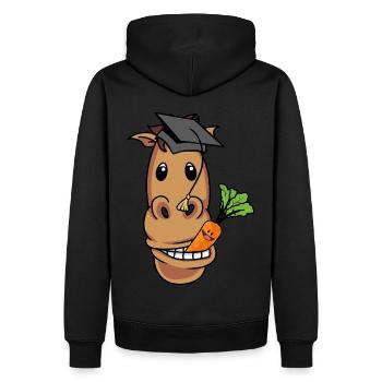 Studiertes Pferd Professor Studium Uni Reiter Abi - Männer Premium Bio Hoodie - Schwarz - Hinten - Nico (187cm)