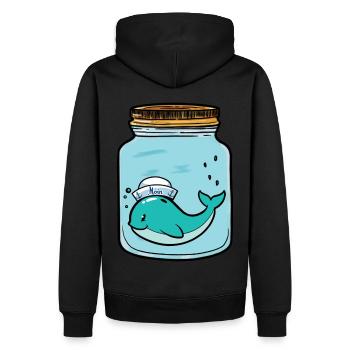 Wal Fische Fisch Aquarium Zoologie Zootiere - Männer Premium Bio Hoodie - Schwarz - Hinten - Nico (187cm)