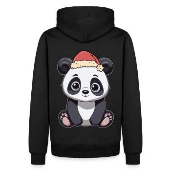 Père Noël Panda Panda Ours Chine - Sweat à capuche Premium bio Homme - noir - Dos - Nico (187cm)