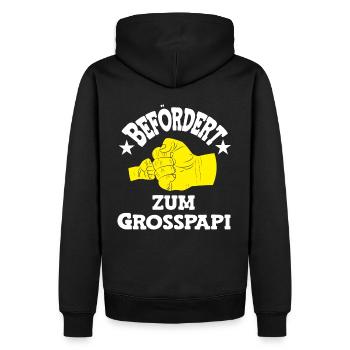 Befördert zum Grosspapi Schweiz Hallo Opa Schweiz - Männer Premium Bio Hoodie - Schwarz - Hinten - Nico (187cm)