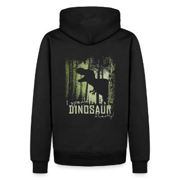 I spreche fließend Dinosaurier! T-Rex Dino - Männer Premium Bio Hoodie - Schwarz - Hinten - Nico (187cm)