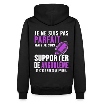 supporter rugby stade angoulême club rugby SA XV - Sweat à capuche Premium bio Homme - noir - Dos - Nico (187cm)
