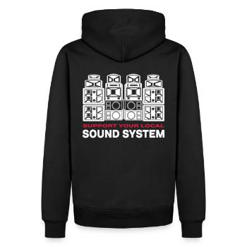 support attacke hakke 23 berlin - Männer Premium Bio Hoodie - Schwarz - Hinten - Nico (187cm)