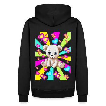 années 80 des années 90 Teddy Retro Teen Kids Ours Ours - Sweat à capuche Premium bio Homme - noir - Dos - Nico (187cm)