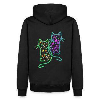 des années 80 Rétro Chats Chat Teen Papillons Enfant - Sweat à capuche Premium bio Homme - noir - Dos - Nico (187cm)