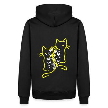 des années 80 chats chat adolescent fille enfants enfant - Sweat à capuche Premium bio Homme - noir - Dos - Nico (187cm)