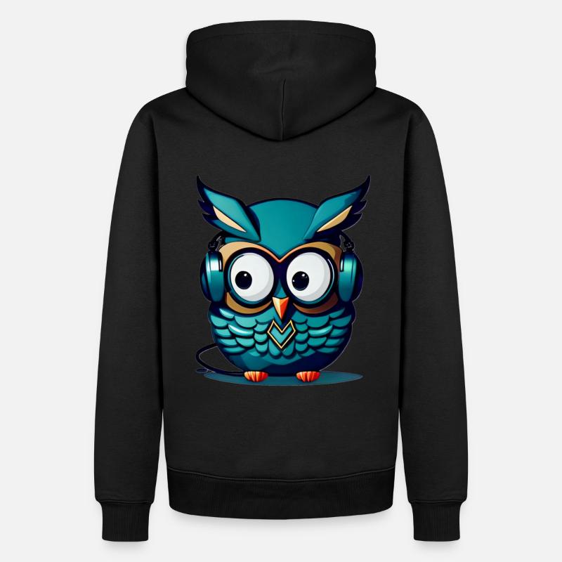 Casque turquoise Owl - Sweat à capuche Premium bio Homme - noir