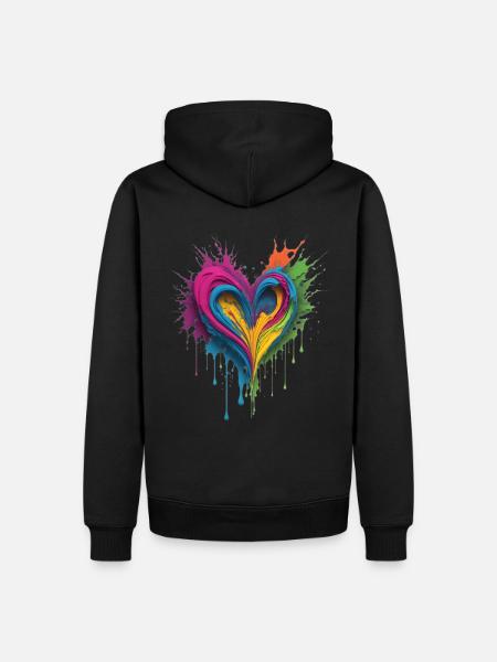 Heart of liquid paint - Men’s Premium Organic Hoodie - black