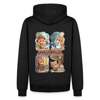 Aventures à l’heure du conte – Un voyage à travers les livres - Sweat à capuche Premium bio Homme - noir - Dos - Nico (187cm)