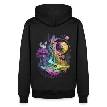 Fantasy Psycko World 1 - Sweat à capuche Premium bio Homme - noir - Dos - Nico (187cm)