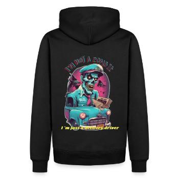 zombie delivery driver - Men’s Premium Organic Hoodie - black - Back - Nico (187cm)
