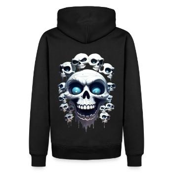 Drôles de têtes de squelette - Sweat à capuche Premium bio Homme - noir - Dos - Nico (187cm)