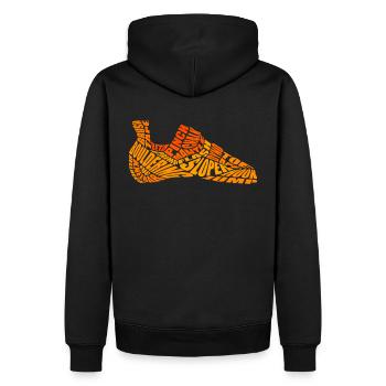 Bouldering Shoe - Orange - Men’s Premium Organic Hoodie - black - Back - Nico (187cm)