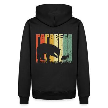 Idée cadeau papa ours père enfant - Sweat à capuche Premium bio Homme - noir - Dos - Nico (187cm)