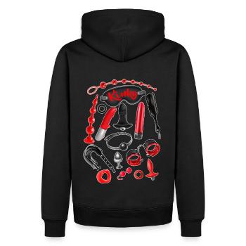 Kinky - Männer Premium Bio Hoodie - Schwarz - Hinten - Nico (187cm)
