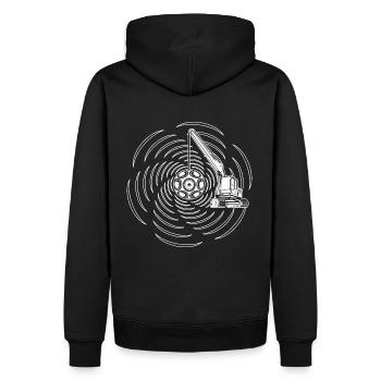 Tekno 23 grue - son démolition démolisseurs - Sweat à capuche Premium bio Homme - noir - Dos - Nico (187cm)